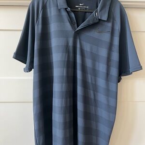 Nike Men's Dark Blue Striped Polo Shirt